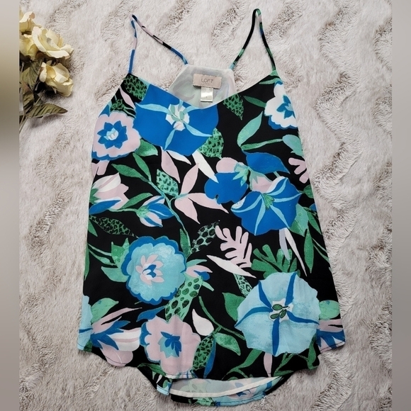 ✨️CL Loft Outlet Geometric Floral Print Sleevless Blouse Size S - Picture 2 of 12